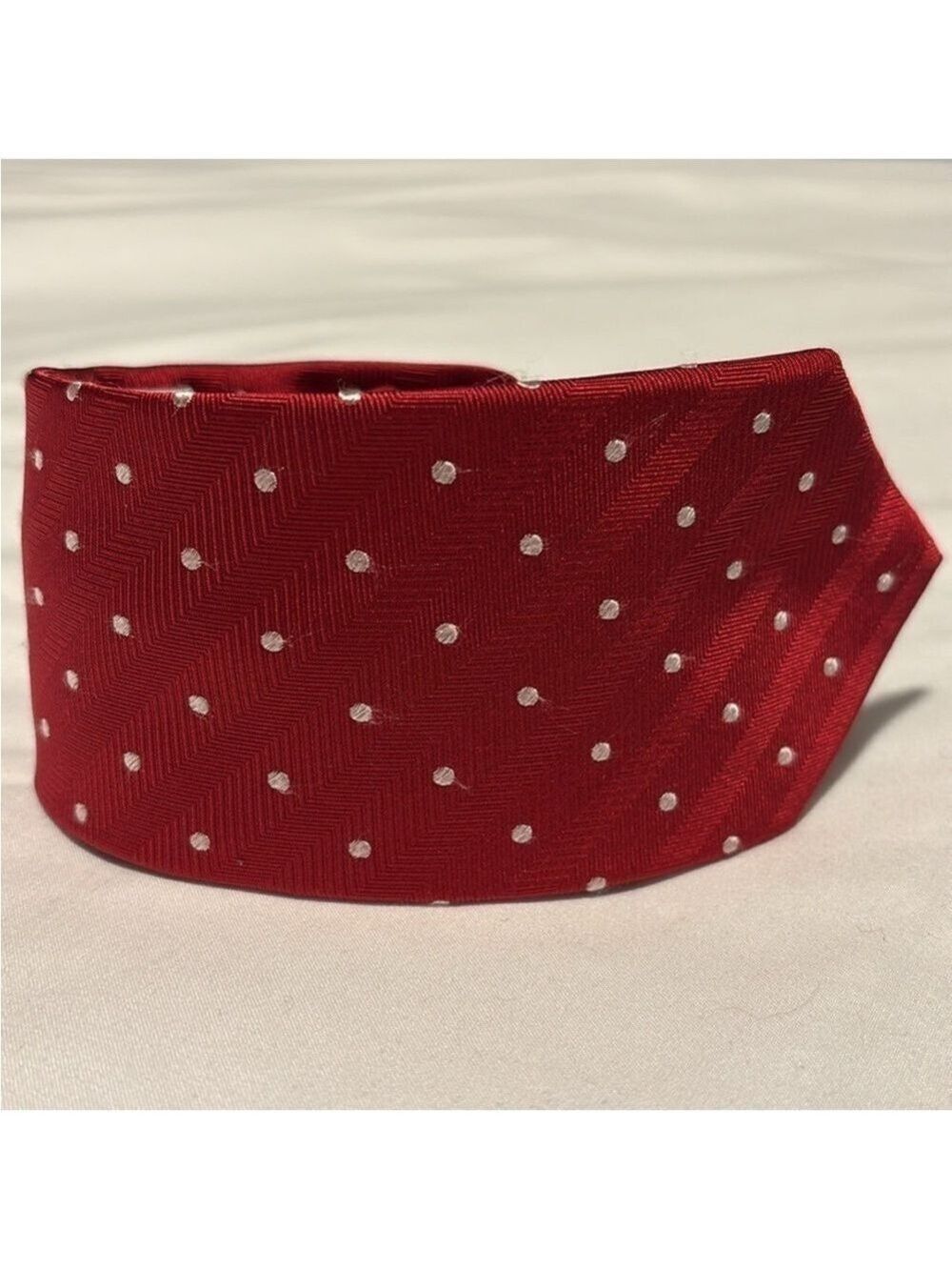 MICHAEL MICHAEL KORS 100% silk neck tie men's tie polka dots red white polka dot